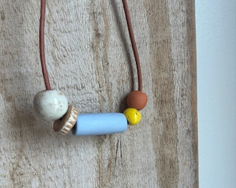 handmade ceramic bead necklace