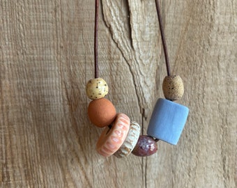 handmade ceramic bead necklace