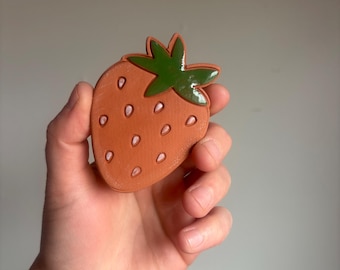 Terra cotta strawberry magnet