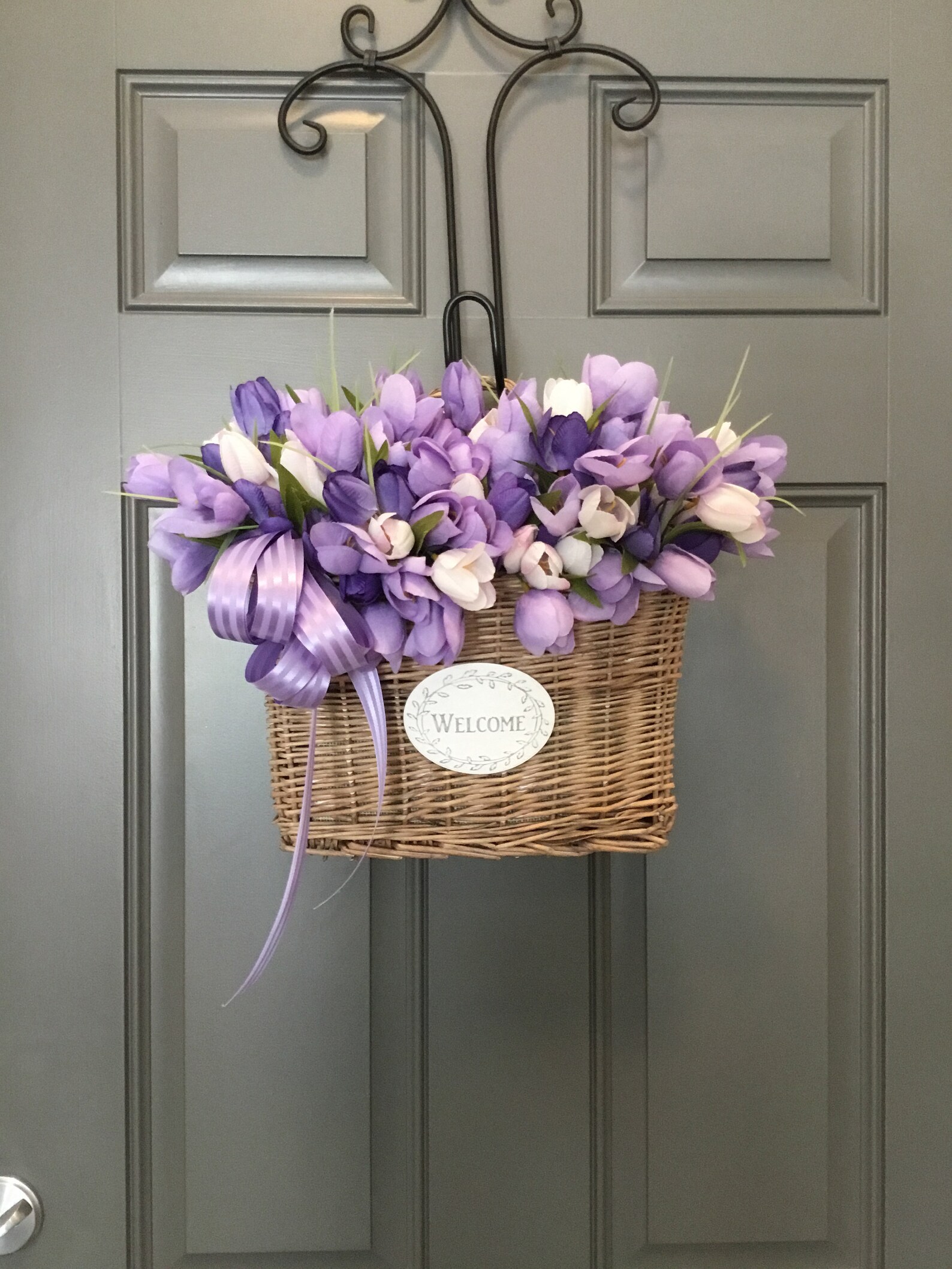 Tulip Door Basketspring Door Baskettulip Spring Wreatheaster