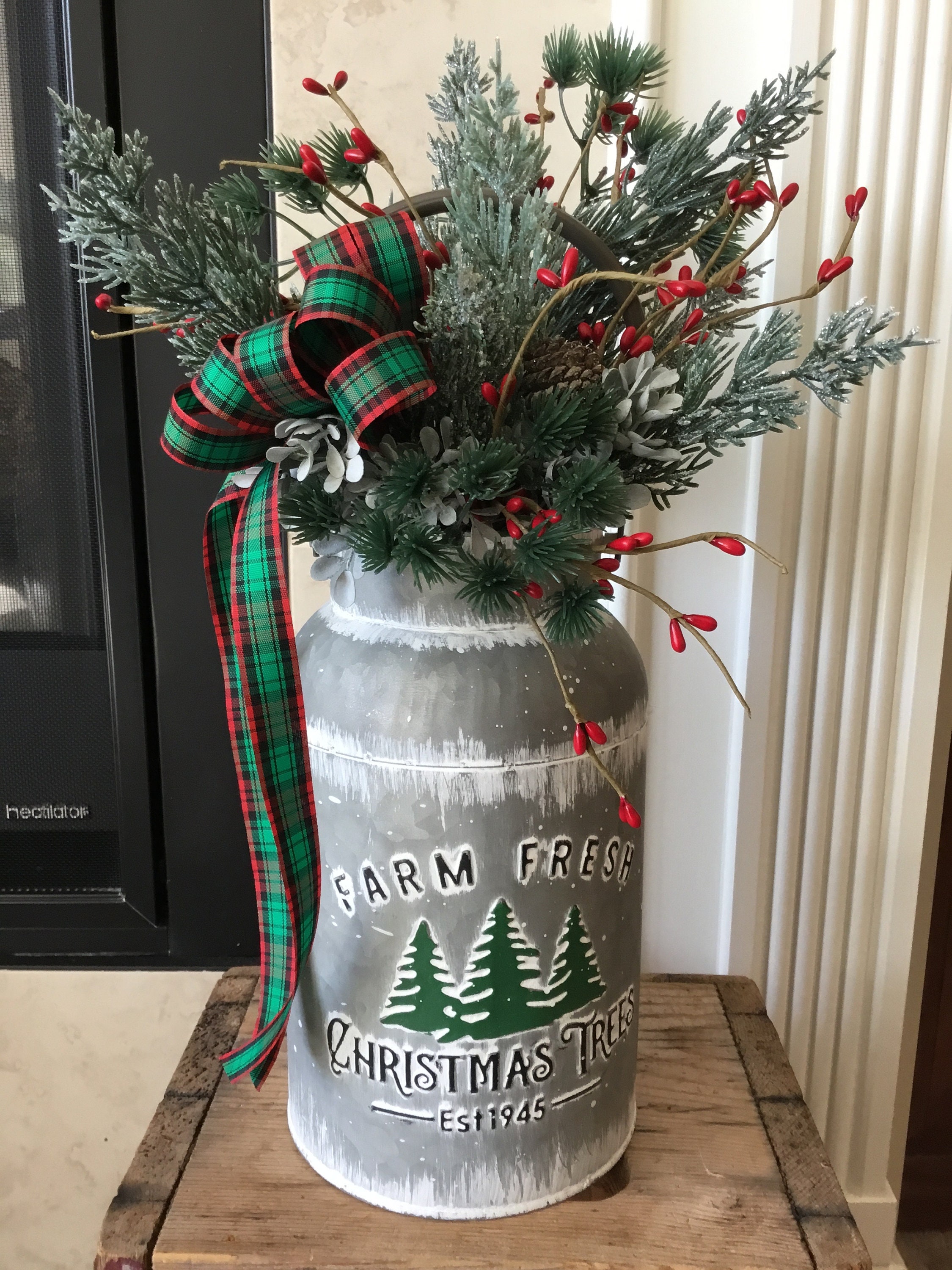 Farmhouse Christmas Centerpiecechristmas Tree Galvanized - Etsy