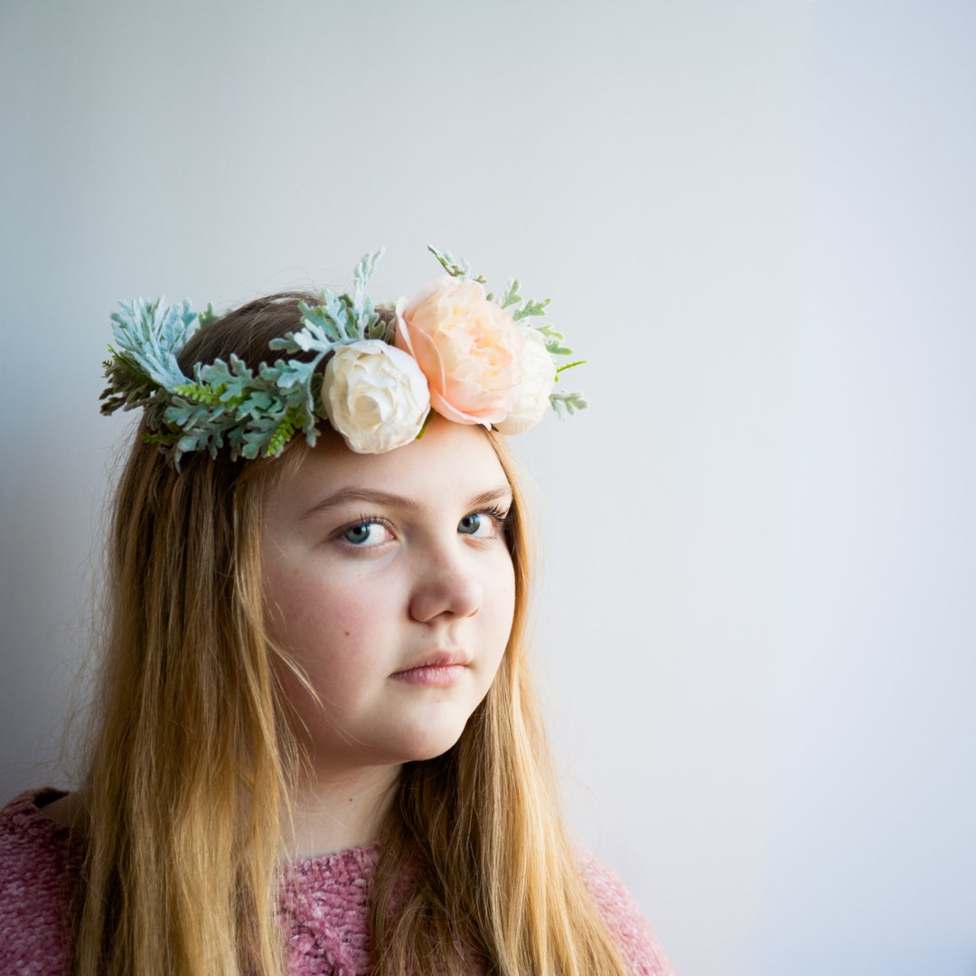Sweet Peach Flower Crown Etsy