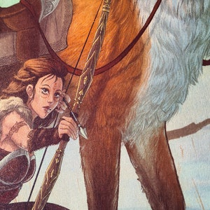 The huntress and her fox - Goddess of hunting, Skadi, Artemis, viking vibes - Illustration A3 Poster, art print by Marylou Deserson image 4