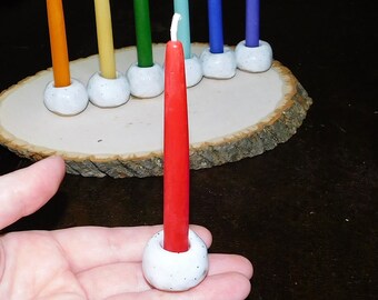 Tiny Taper Beeswax Chime Candles, 3 pk, Any Color, Small Tapers, Thin Tapers, Skinny Tapers, Beeswax Birthday / Advent / Hanukkah / Kwanzaa