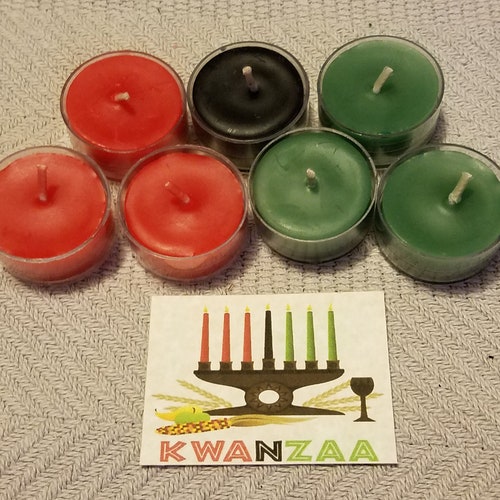 Kwanzaa Kinara Candles Included traditional 7 Mishumaa Saba Etsy