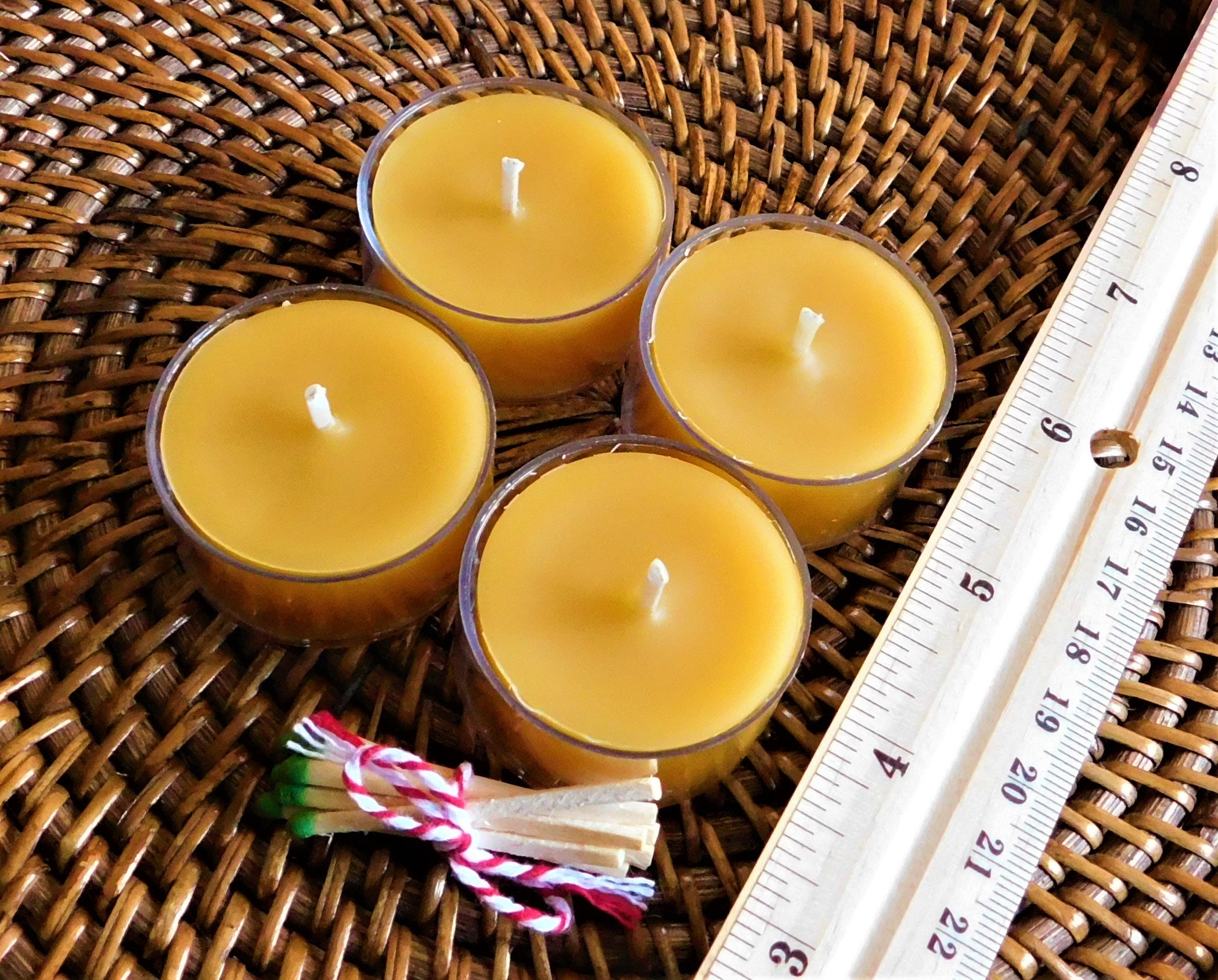 4 Beeswax Tealight Candles Standard size Many Colors Tea Etsy