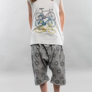 child's harem pant sewing pattern PDF, kids pants, drop crotch pants, unisex pants, contour map print, kids clothing, SPD, special needs