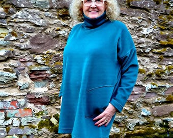 Easy Jersey Dress Sewing Pattern, Plus Sizes (Digital Download)