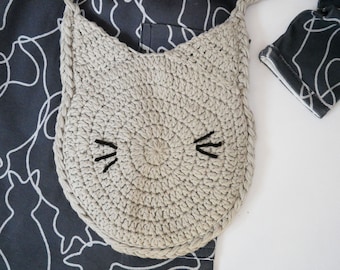 Crochet Cat Bag Pattern, Kids Aran Yarn (PDF Pattern)