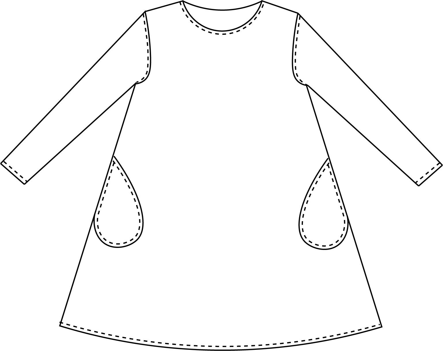 Child's Dress Sewing Pattern PDF Swing Dress With Long or Short Sleeves and Pockets Etsy