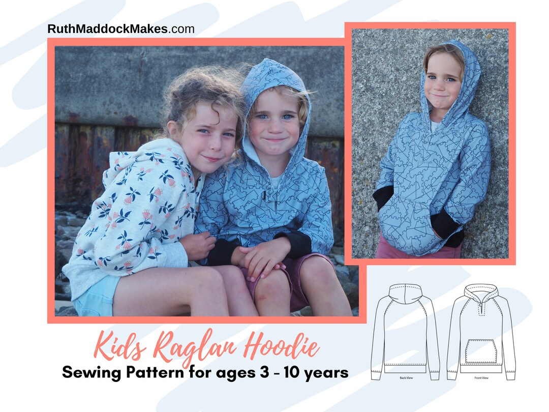 Kids Hoodie Sewing Pattern PDF With Easy Photo Instructions Ages 3 10