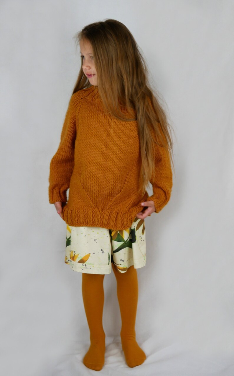 Kids Chunky Knit Fall Sweater Pattern, Top Down (PDF Pattern)