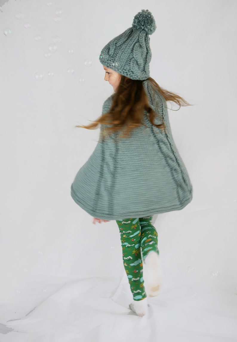Childs Poncho Knitting Pattern Girls Knitted Poncho Pattern Etsy