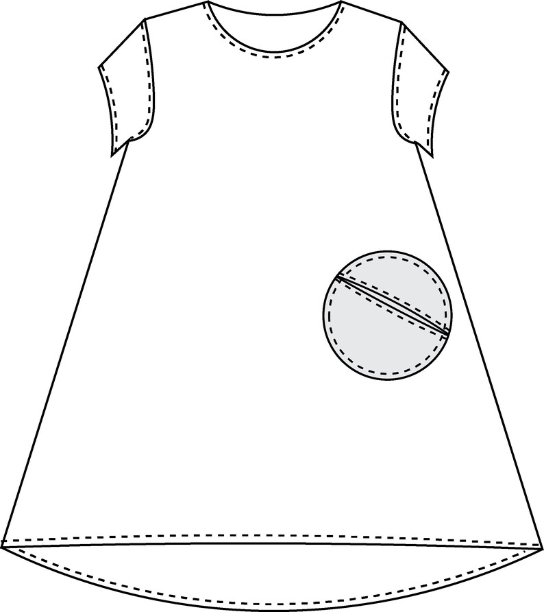 Child's Dress Sewing Pattern PDF Swing Dress With Long or Short Sleeves and Pockets Etsy