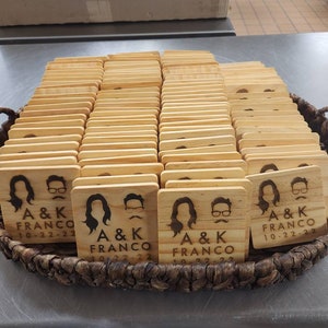 Personalized Wedding Favor Coasters - Custom Coasters - Wood Engraved
