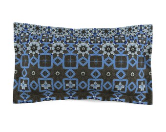 Blue Quilt Morph Pattern Microfiber Pillow Sham