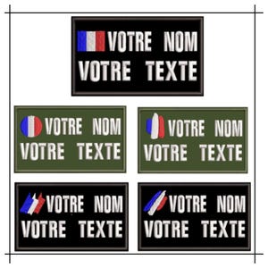 France Flag Embroidered Custom Name Patches Military Number Tag for Military Army Uniforms