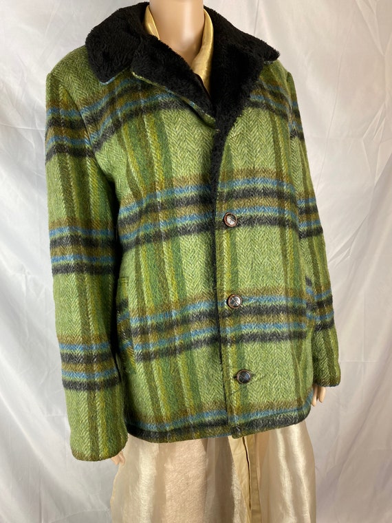 Green Plaid Vintage Wool Jacket Etsy
