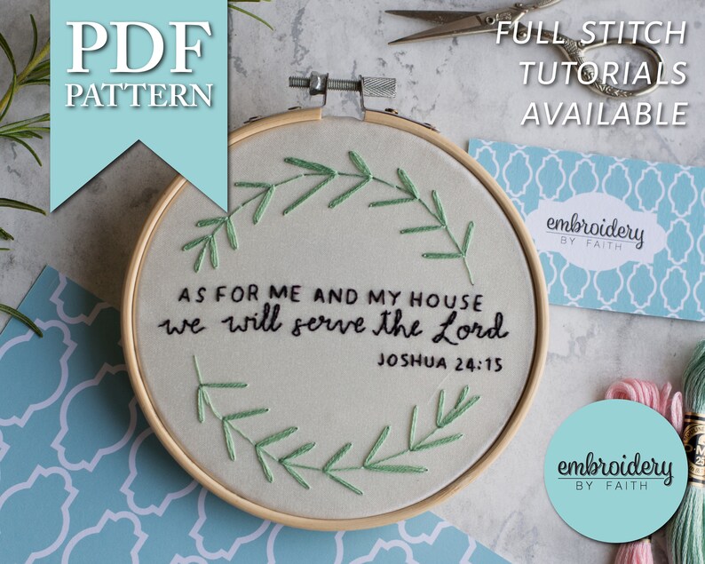 Christan Bible Verse Embroidery Pattern. PDF Digital Download. Etsy