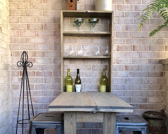 Murphy Bar, Wall Mount Bar, Liquor Cabinet, Wall Mounted Folding Table