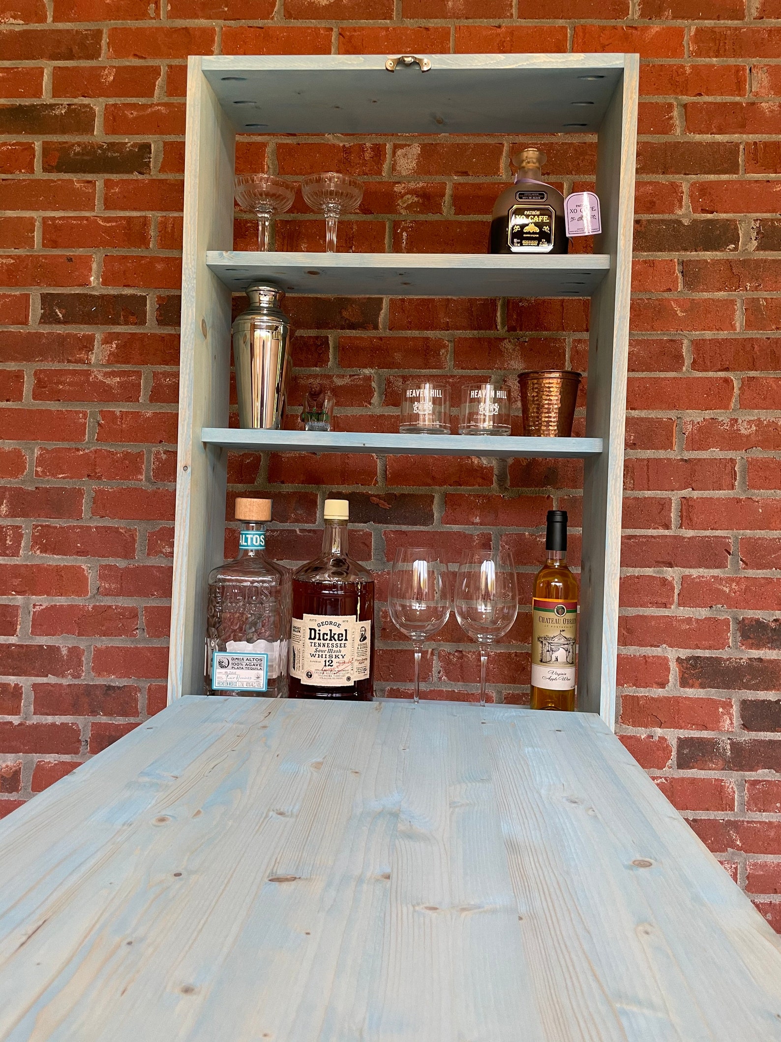 Blue Murphy Bar Wall Mount Bar Liquor Wall Mounted Etsy