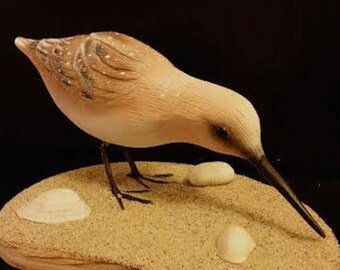 Sandpiper, carved birds, shore birds, wooden shore birds