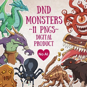 Clipart di mostri, Fantasy da tavolo, Mostri RPG, Dungeons and Dragons, Drago PNG, DnD PNG, Clipart digitale