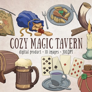 Food and Drink Clipart, Food and Drink PNG, Bar Tavern Clipart, Fantasy Food, Tankard Wood, Medieval Tavern, Medieval Fantasy PNG