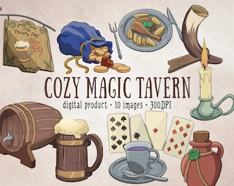 Food and Drink Clipart, Food and Drink PNG, Bar Tavern Clipart, Fantasy Food, Tankard Wood, Medieval Tavern, Medieval Fantasy PNG