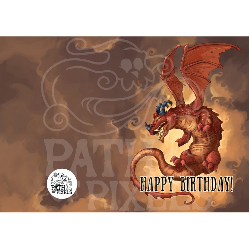 Dragon Birthday Card Printable