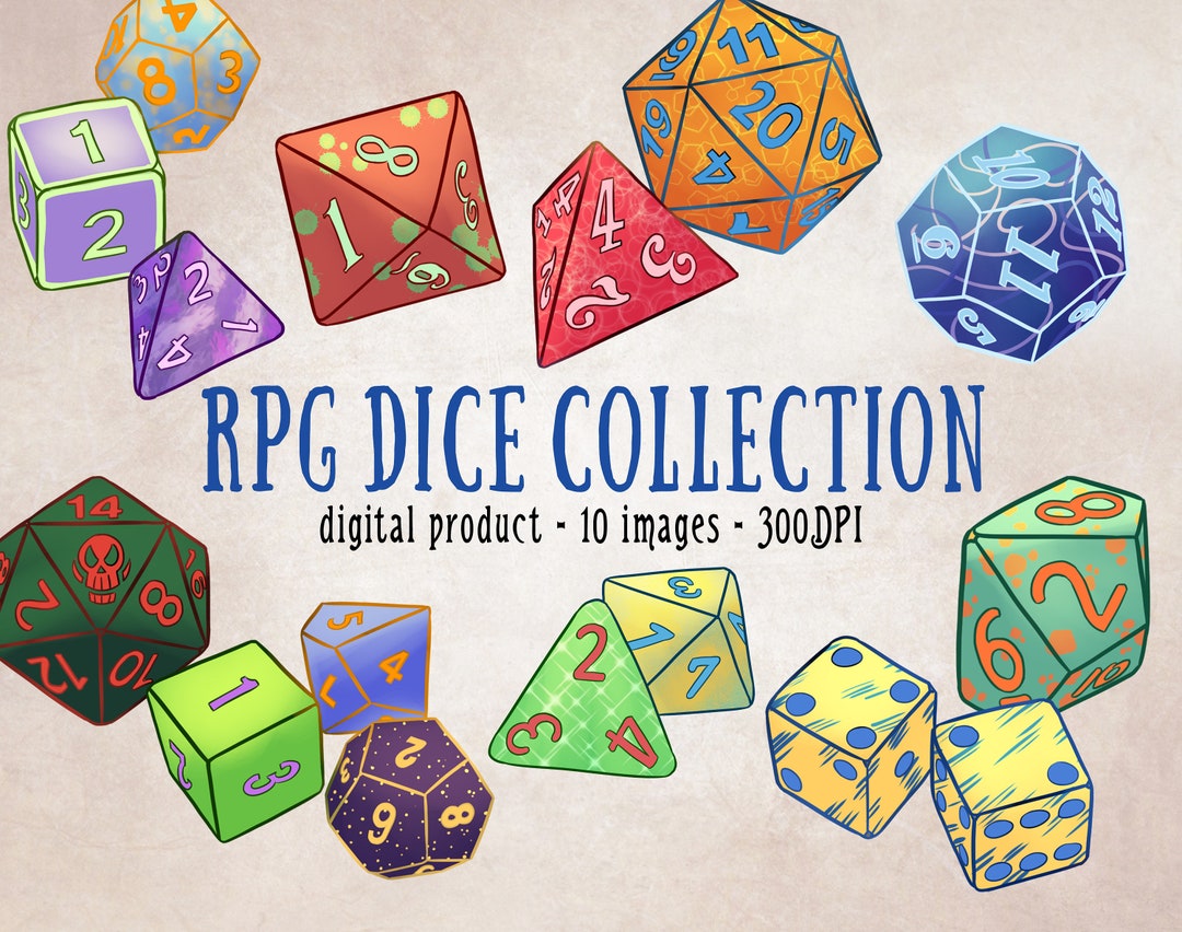 RPG Dice Clipart, RPG D20 Dice Cut, Nerdy Scrapbooking, Digital Sticker