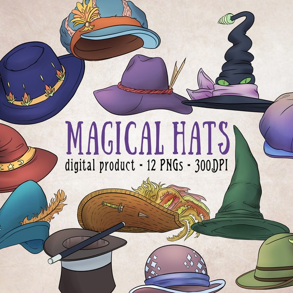 Imágenes Prediseñadas de sombreros, sombrero mágico, sombreros de fantasía PNG, imágenes prediseñadas de sombrero de mago, imágenes prediseñadas de sombrero de bruja, imágenes prediseñadas de sombrero de pirata, Scrapbooking digital