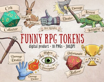 Funny RPG, Nerd Clipart, Role Playing Games, Role Playing Art, DnD Scrapbooking, Digital Download