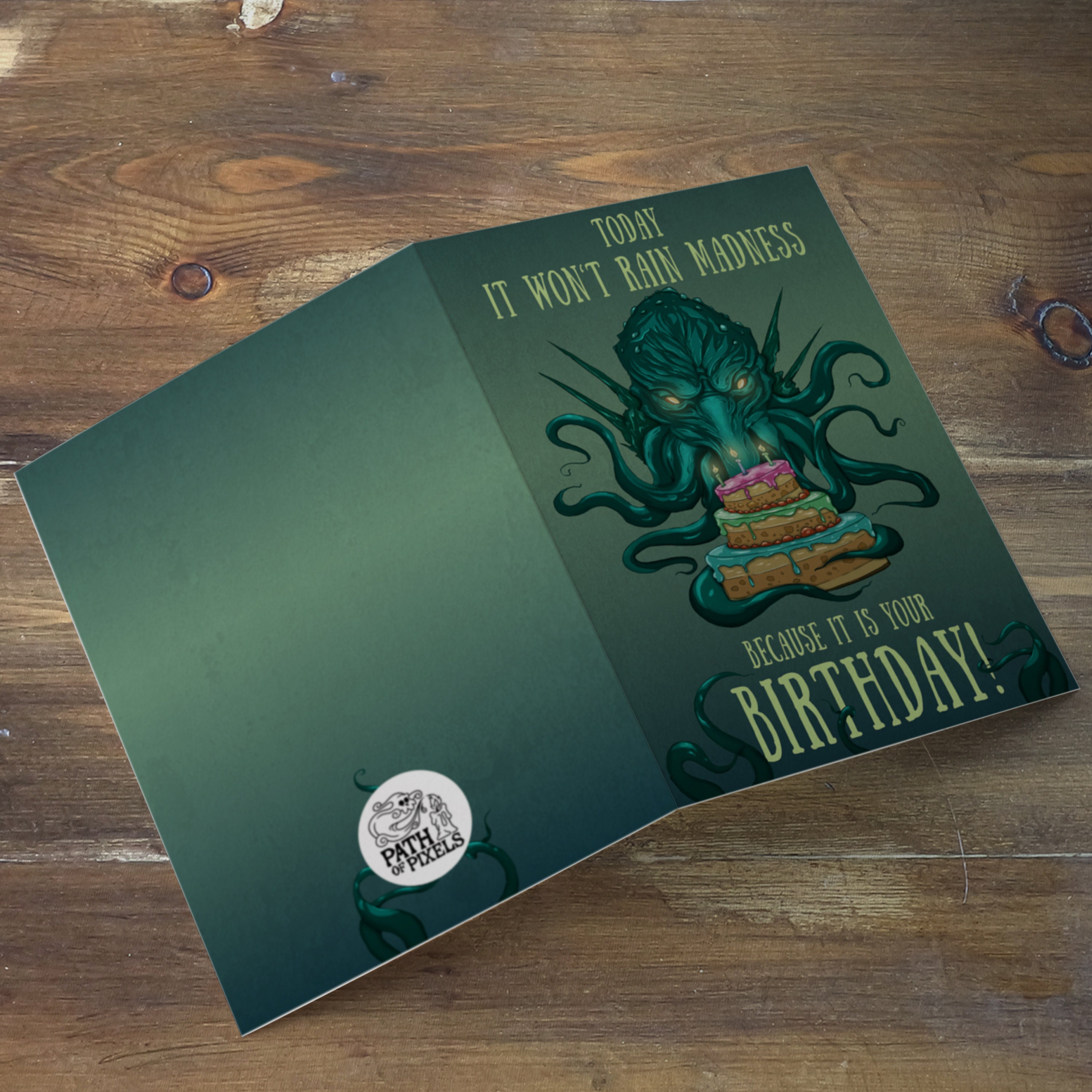Cthulhu Birthday Card Lovecraft Birthday Card Nerdy Birthday Etsy