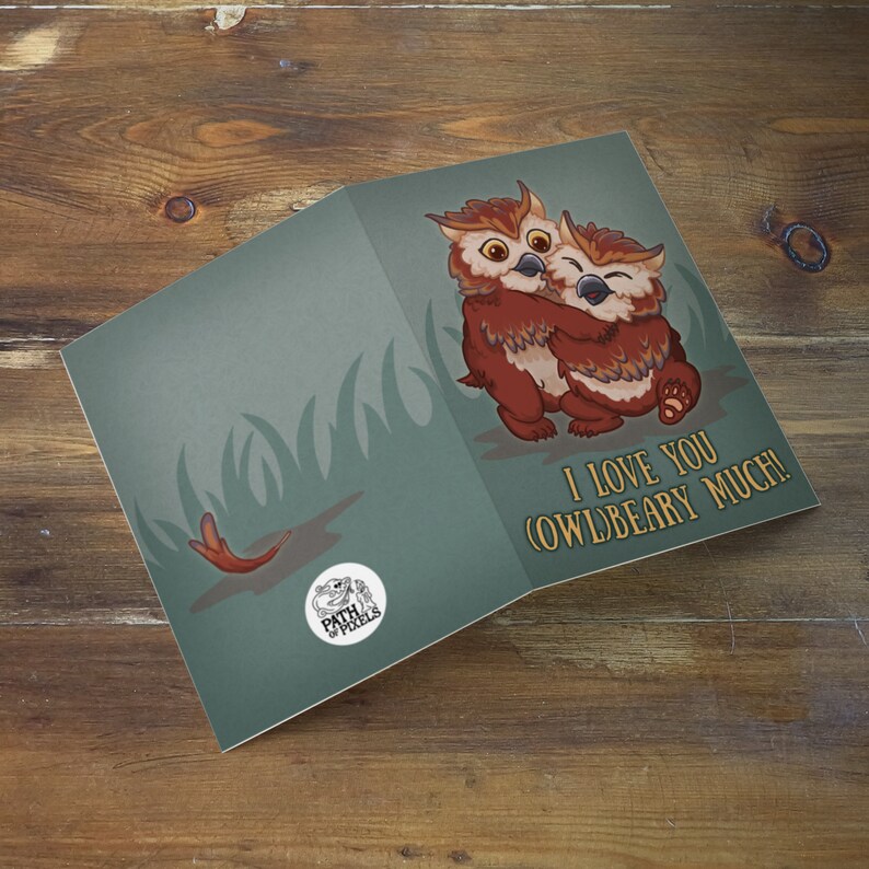 Printable Cute Card Owlbear, Nerdy Love Card Dnd, Nerdy Love Quote ...