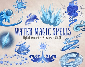 Water Fantasy Art, Magic Clipart, Magic Spell, Water PNG, Fantasy Clipart, Fantasy PNG, Wizard Scrapbooking