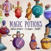 Magical Potions Clipart, Printable Witchy Scrapbooking, Magic Bottles ...