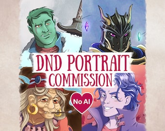 Fantasy Character Portrait, DnD Character Portrait Commission, Custom DnD Character Commission, Digital Character Art