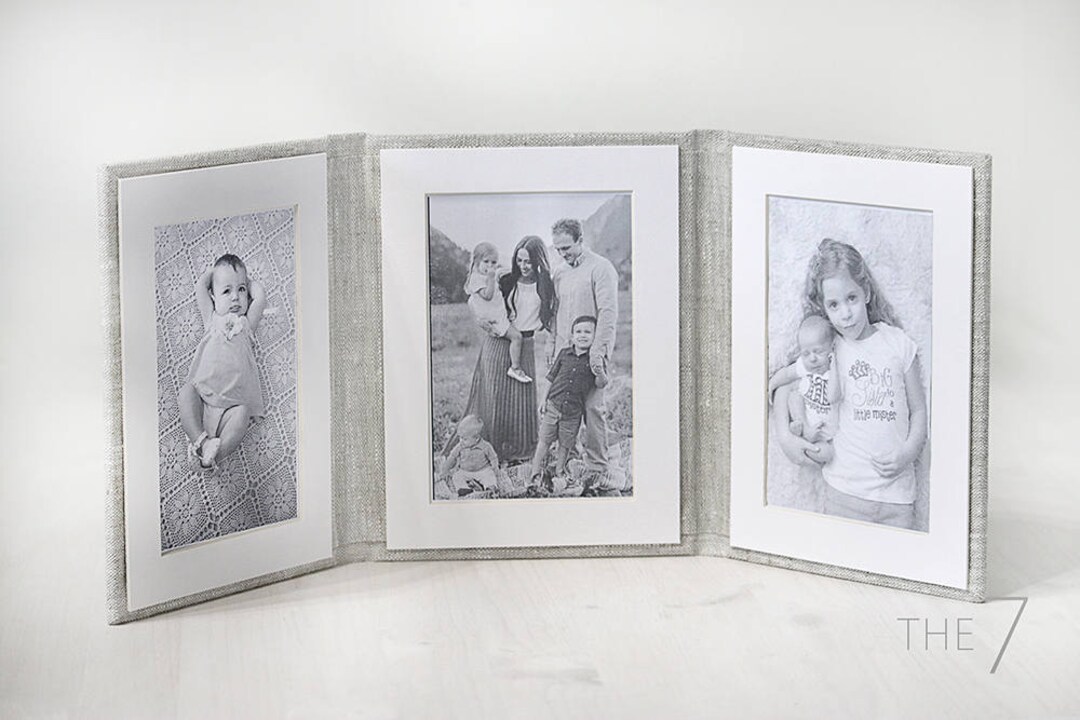 Photo Frame Linen Photo Frame Triptych Photo Frame Photography Gift