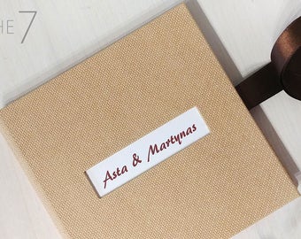 packaging with usb and names frame on cover - wedding usb case - usb folio case - usb box - matted photo frame inside