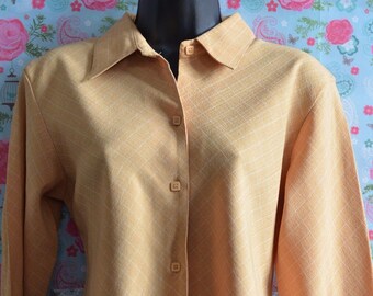 Envi UK Size XL Ladies Vintage Mustard Yellow Long Sleeve Shirt (B276)