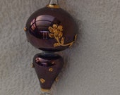 Delicate and Rare Purple Blown Glass Egyptian Perfume Incense Hanger Decorated with 24k Gold - 13cm Tall