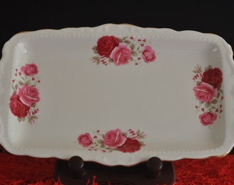 Royal Albert PINK ROSES Rechthoekig Sandwichbord - 30 cm bij 17,5 cm