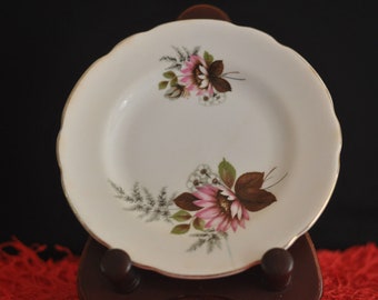 Vintage ROYAL ASCOT Pink Flower Pattern Side Plate - 16cm Diameter