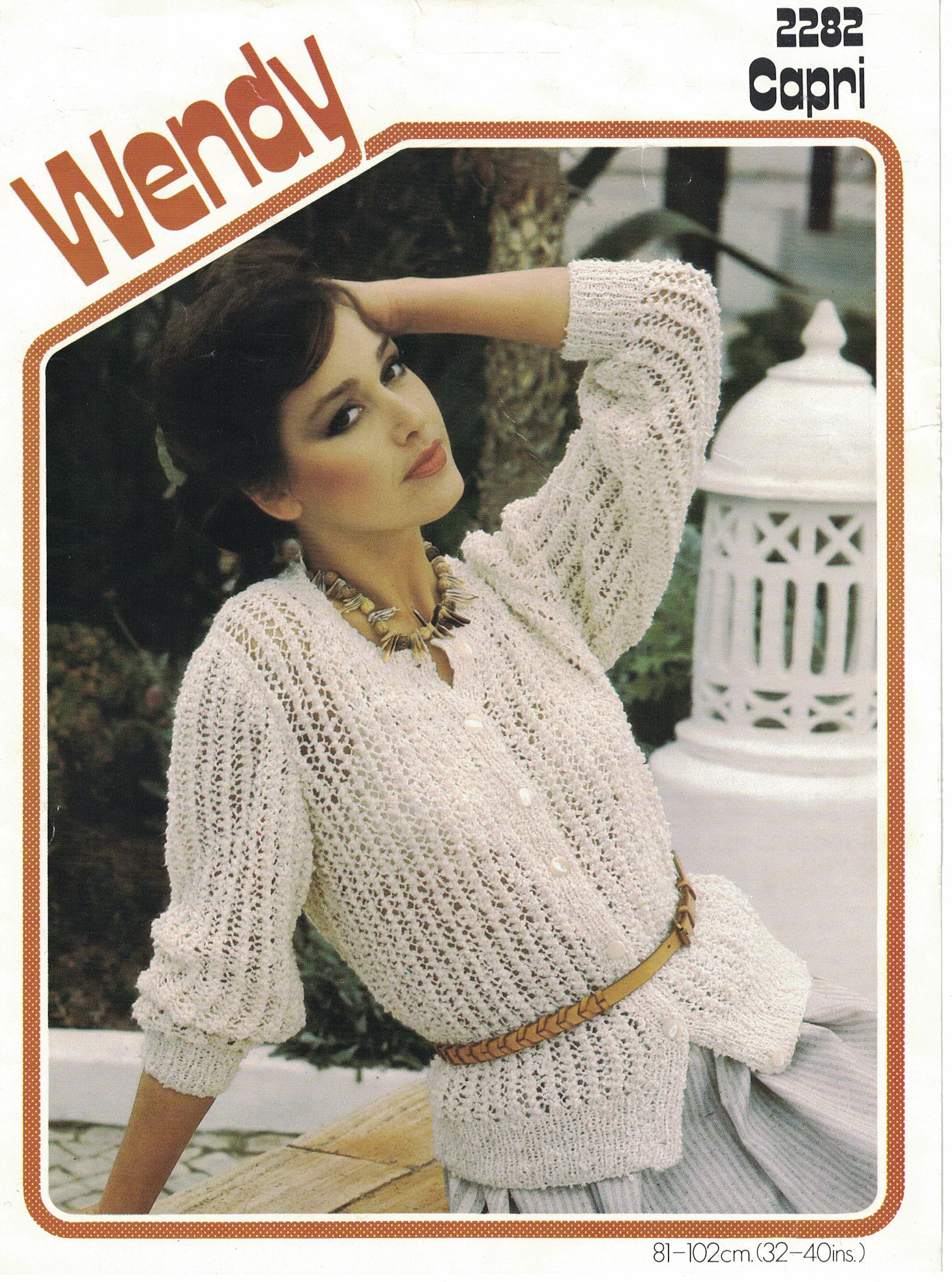 Wendy DK Knitting Pattern LadIes Lacy Cardigan Size 30//40/" Chest