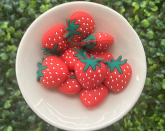 Strawberry Silicone Charms, Keychain Charms, Pen Charms