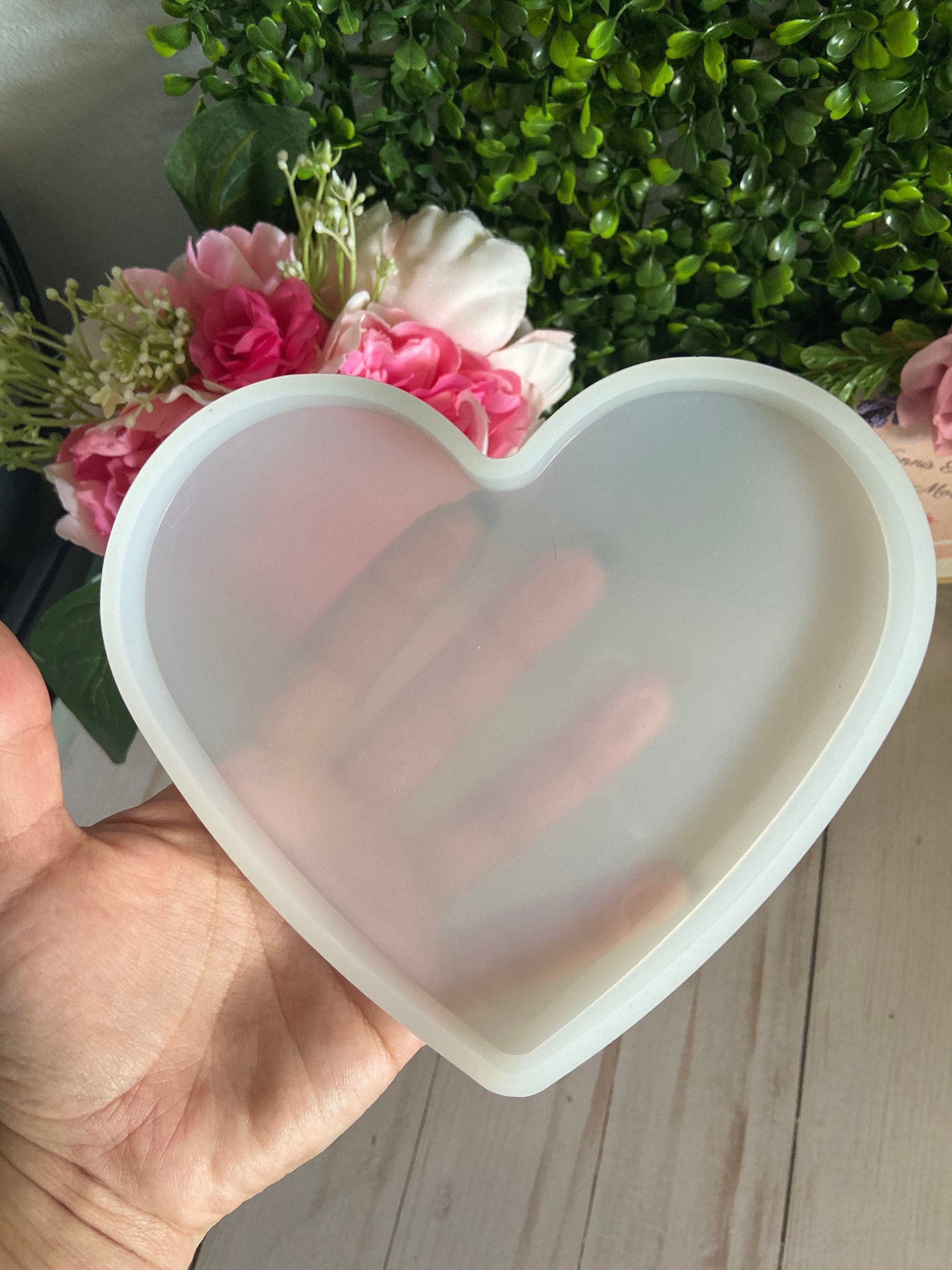 Large Epoxy Resin Mold, Deep Heart Resin Molds for Flowers