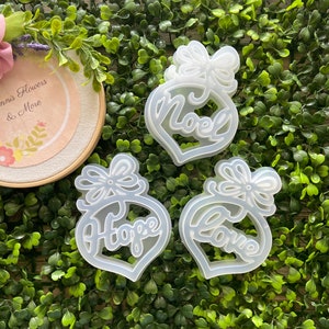 Silicone Ornament Mold with Word/Reusable/Resin Mold