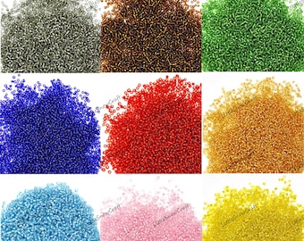 50g Silver Lined Glass Seed Beads – 2mm, 3mm, 4mm | High-Quality Beads for DIY Crafting, Jewellery Making & Embroidery