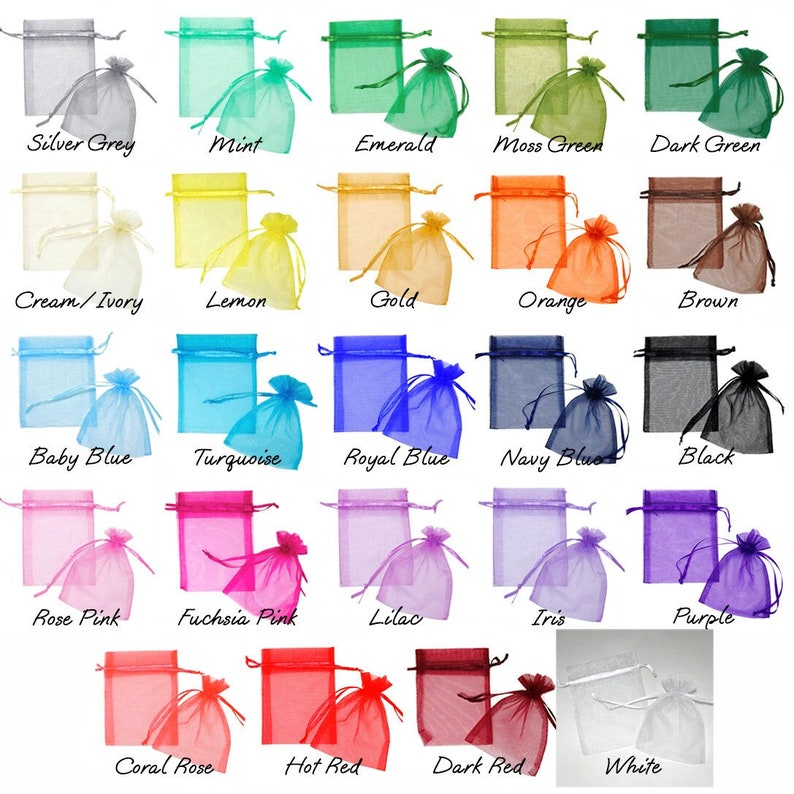 10 x Premium Organza Favour Bags Wedding Party XMAS Gift Candy Jewellery Pouch image 1